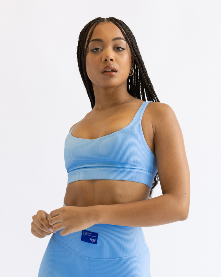 Ribbed Crop - Periwinkle Blue