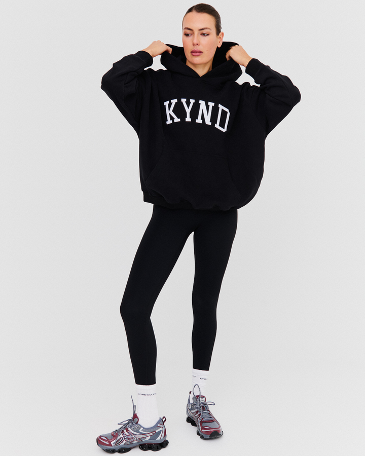 Oversized Varsity Hoodie - Black