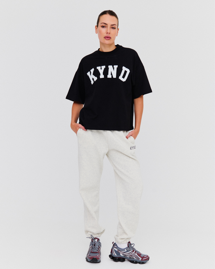 Oversized Varsity T-Shirt - Black