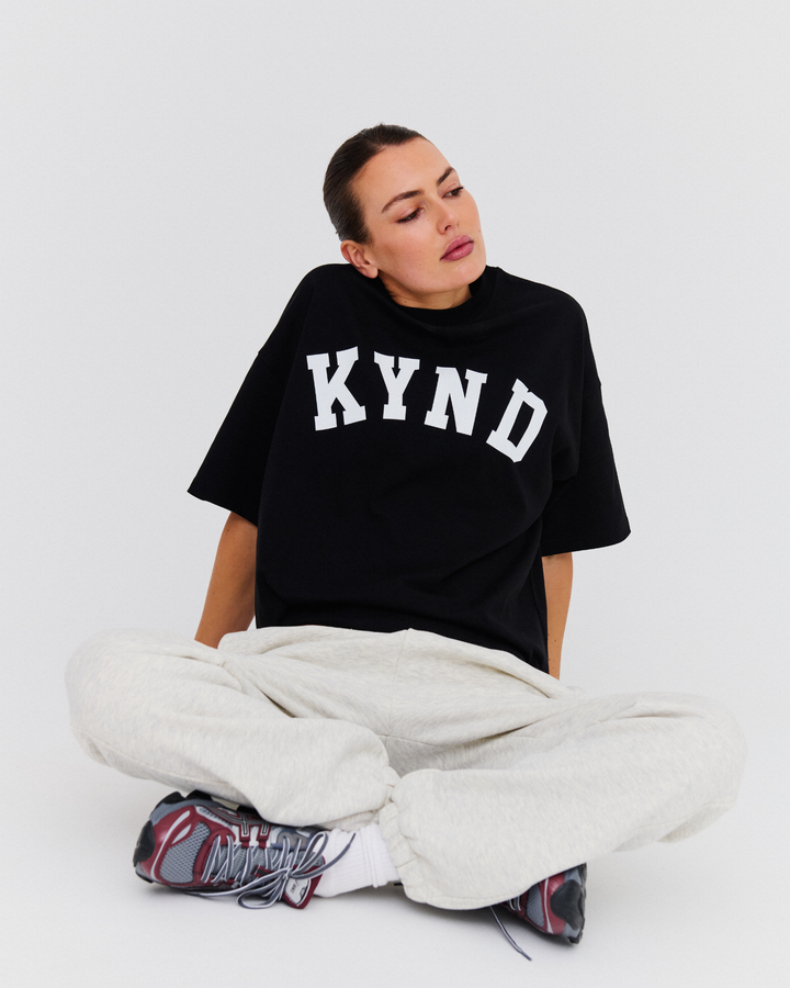 Oversized Varsity T-Shirt - Black