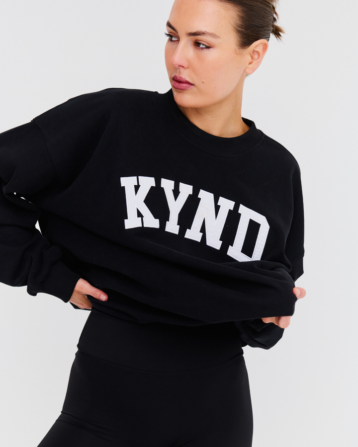 Oversized Varsity Sweatshirt - Black
