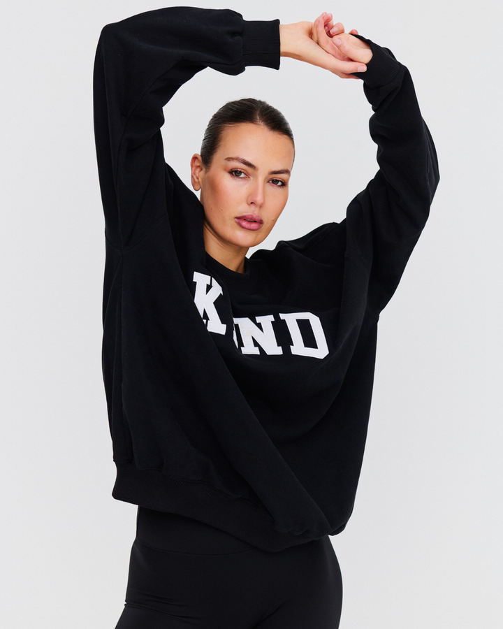 Oversized Varsity Sweatshirt - Black