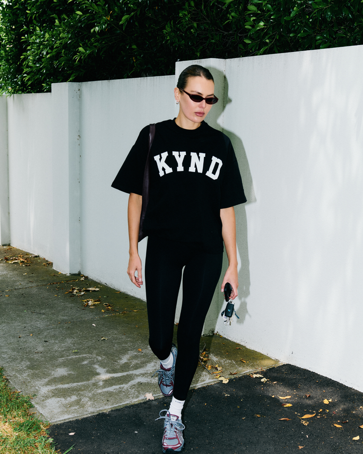 Oversized Varsity T-Shirt - Black