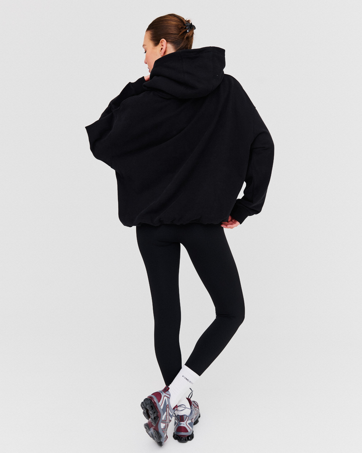 Oversized Varsity Hoodie - Black