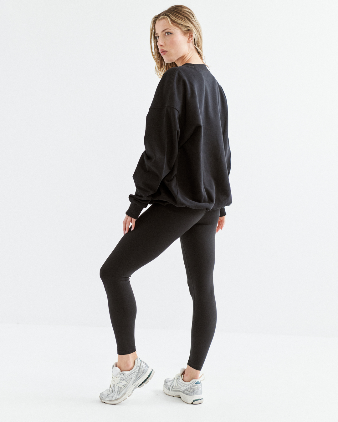 Oversized Varsity Sweatshirt - Black