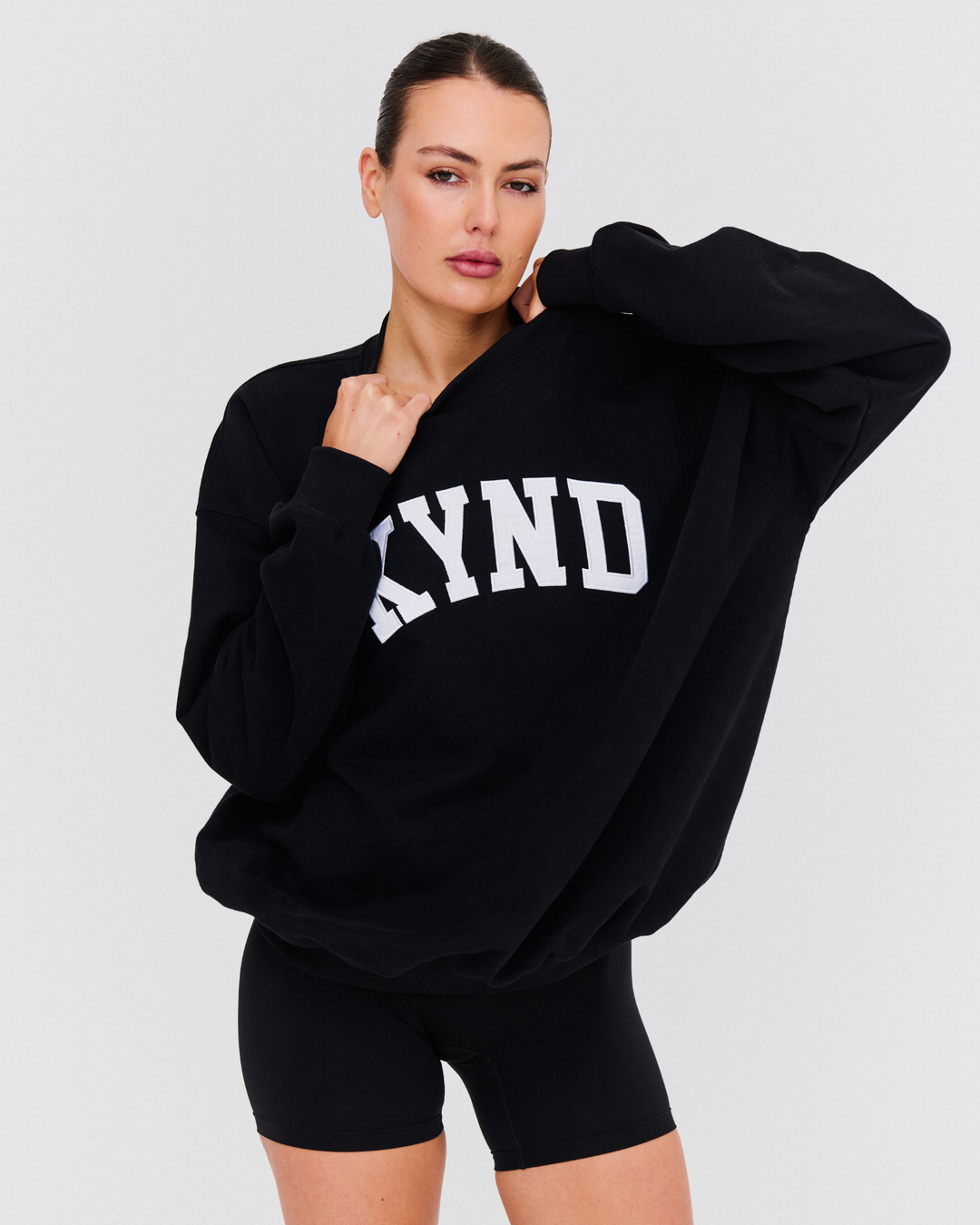 Oversized Varsity Sweatshirt - Black