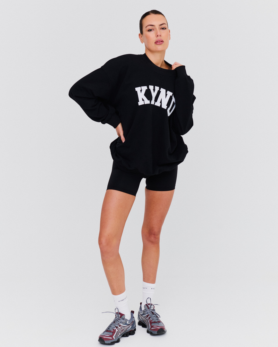 Oversized Varsity Sweatshirt - Black