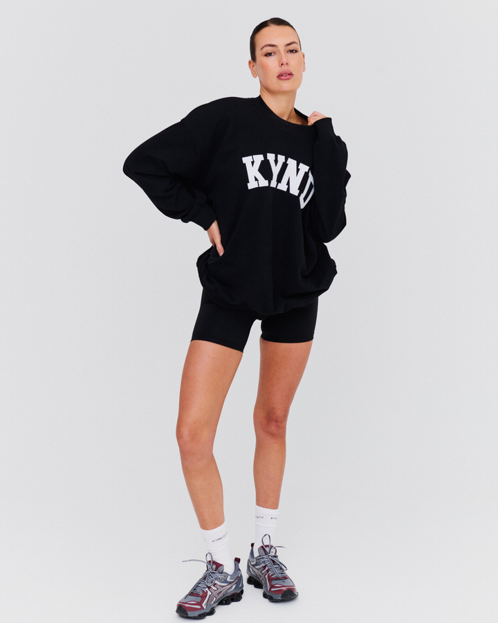 Oversized Varsity Sweatshirt - Black