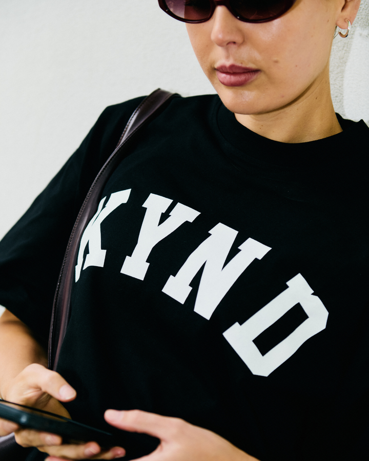Oversized Varsity T-Shirt - Black