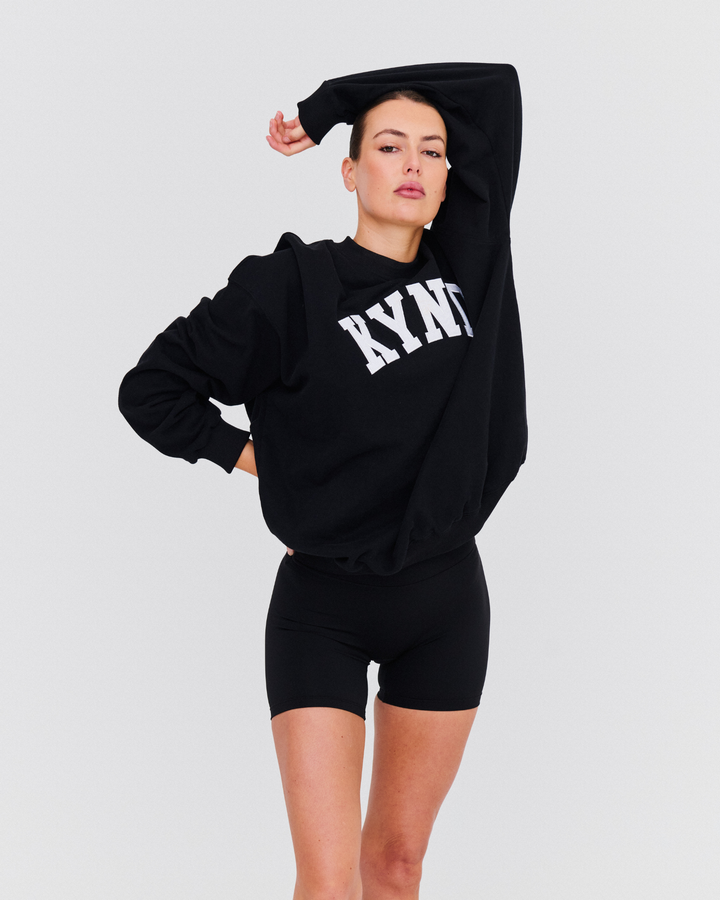 Oversized Varsity Sweatshirt - Black