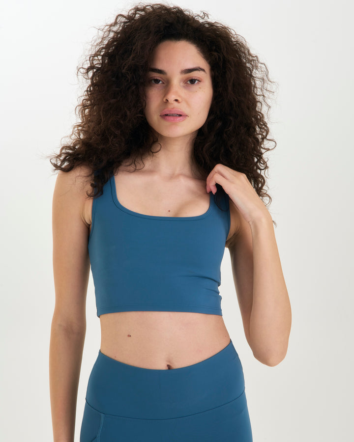 Core Square Neck Bra - Blue Wing Teal