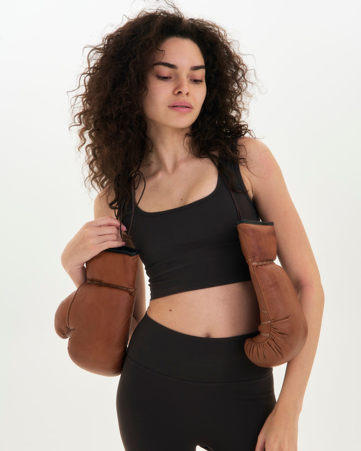 Core Square Neck Bra - Major Brown