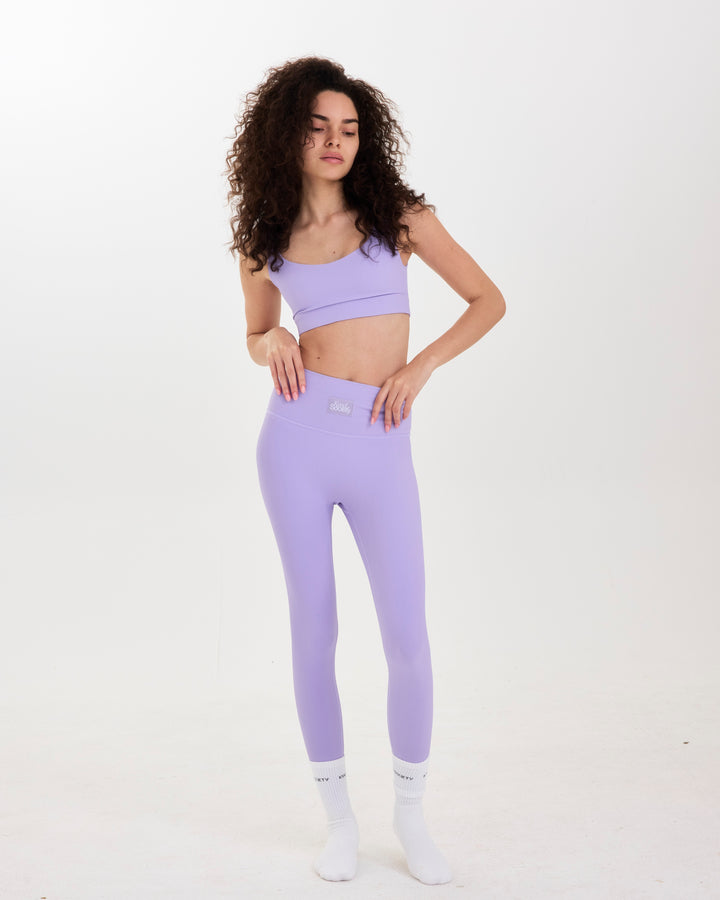 New Ribbed Leggings - Lilac