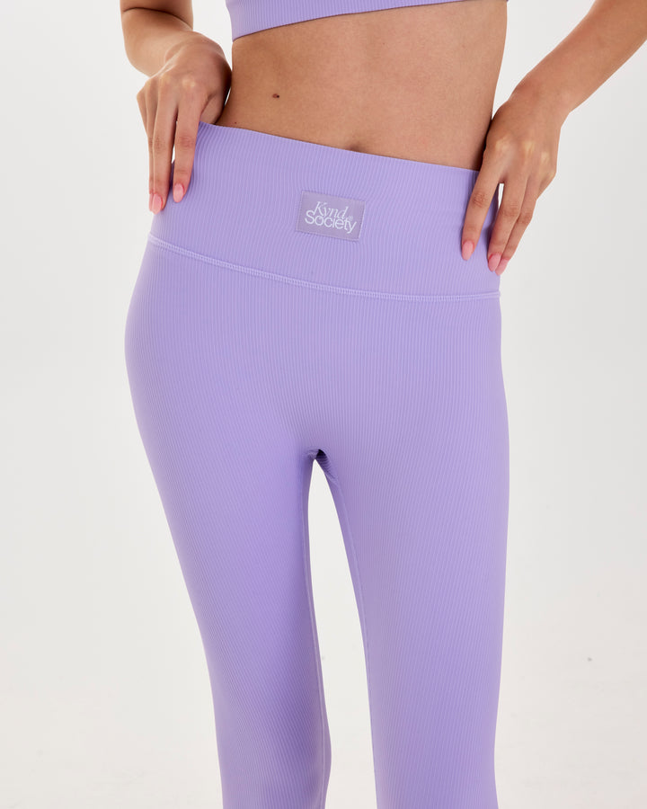 New Ribbed Leggings - Lilac