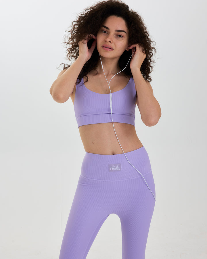 New Ribbed Leggings - Lilac