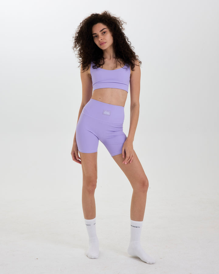 Ribbed Bike Shorts - Lilac