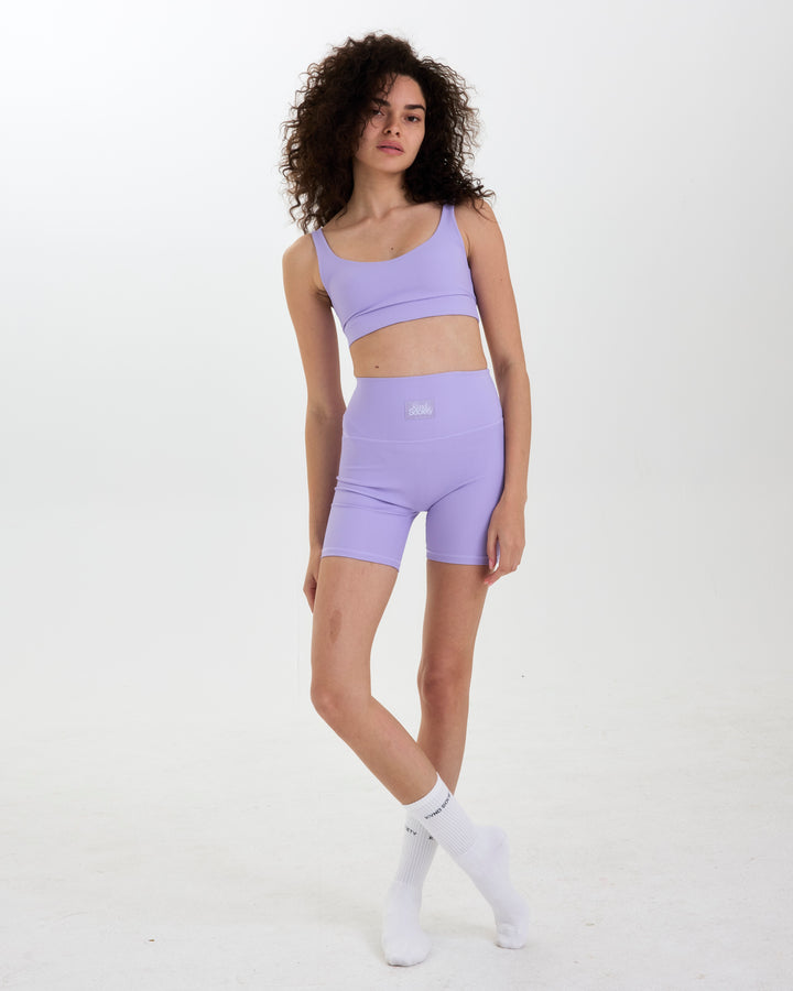 Ribbed Bike Shorts - Lilac