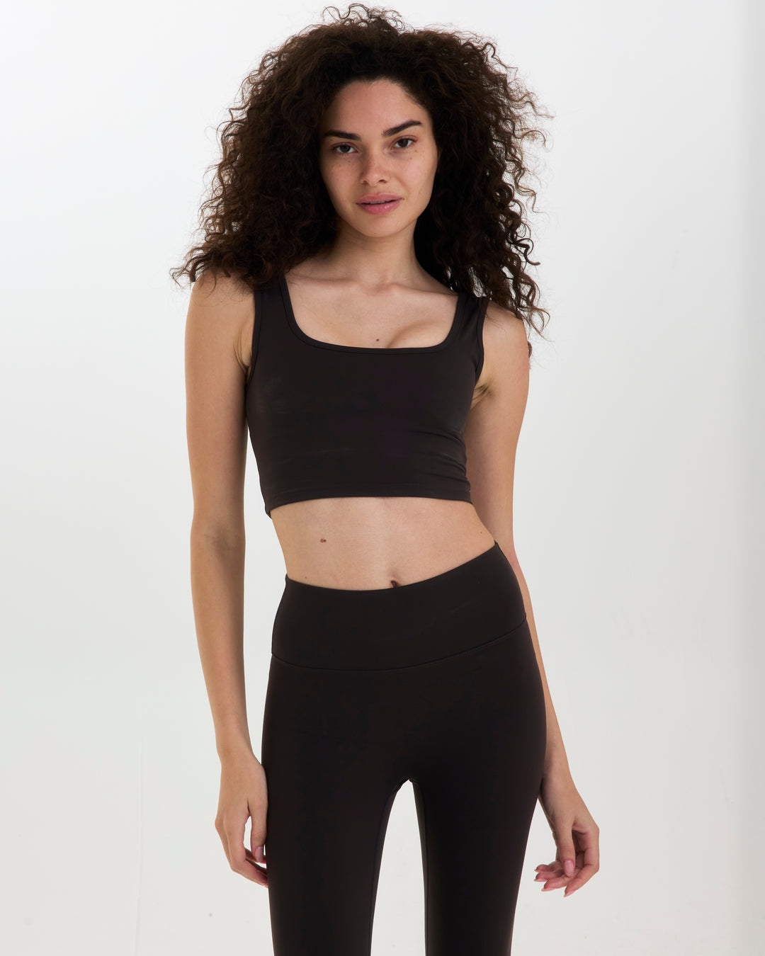 Core Square Neck Bra - Major Brown