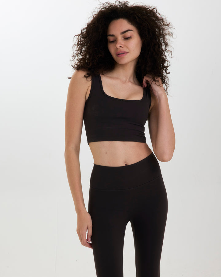 Core Square Neck Bra - Major Brown