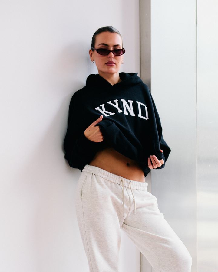 Oversized Varsity Hoodie - Black